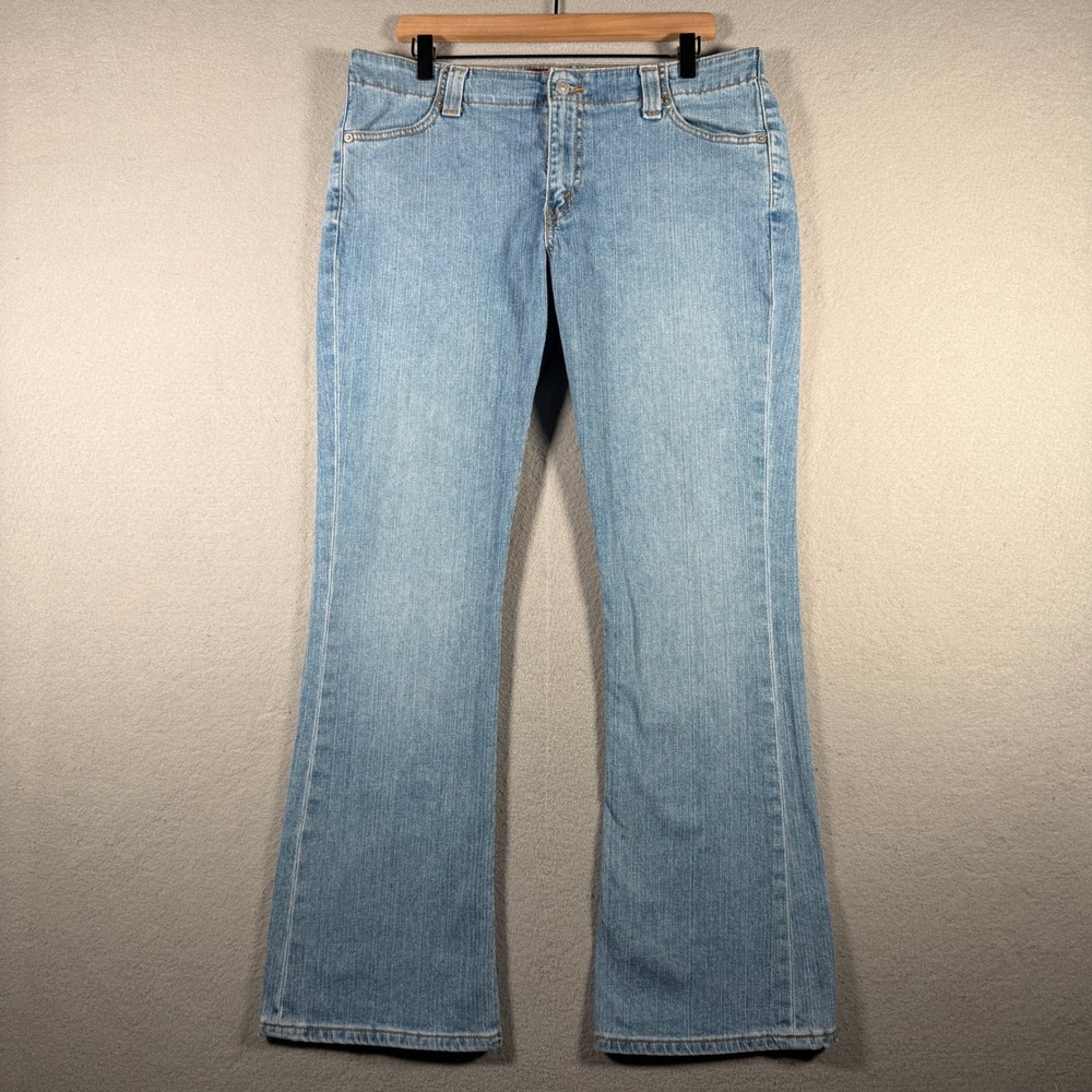 Levis 525 Nouveau Low Boot Cut Stretch Jeans Womens 14 MIS M Blue Medium Wash